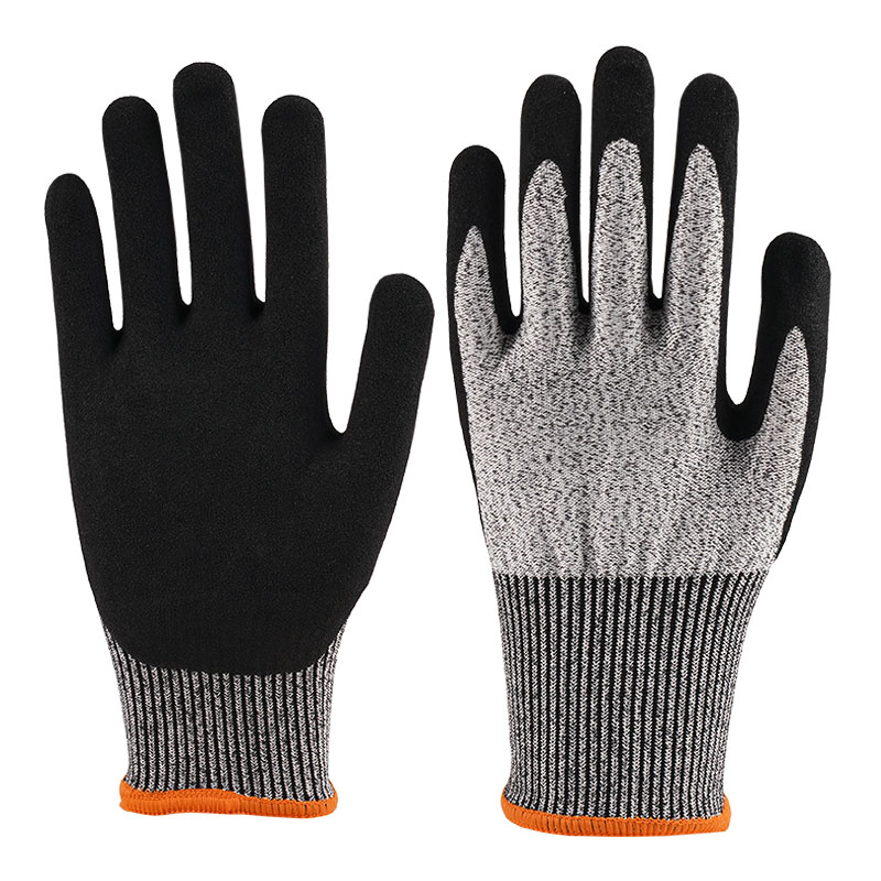 13 Guage Heather Grey Nitrile Gloves A5